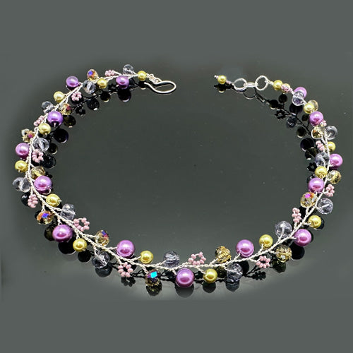 Purple Green Necklace/ Matching Earrings Options.