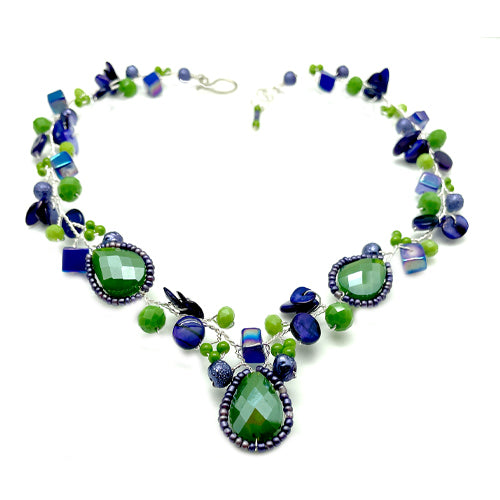 Green Blue Necklace/ Matching Earrings Options.