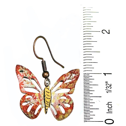 Earthy colors  dangle butterfly Earrings