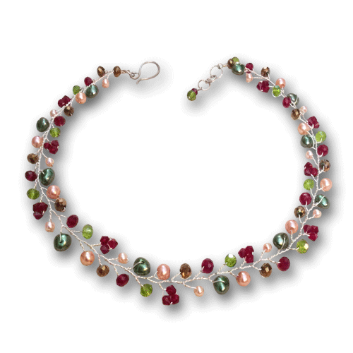 Green Red Necklace/ Matching Bracelet Options.
