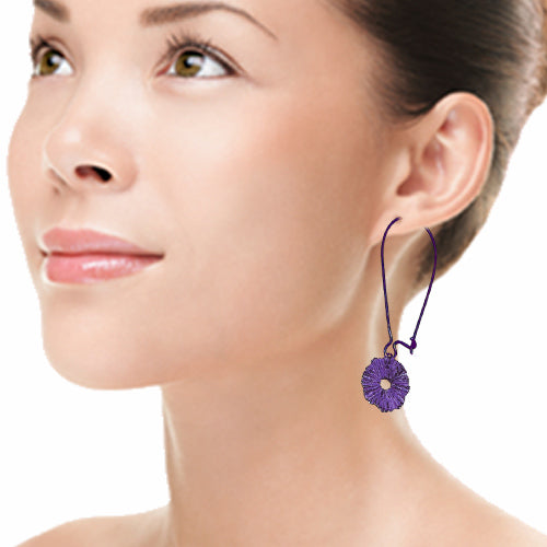 Purple dangle flower Earrings