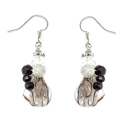 Zebra Black White Dangle Earrings