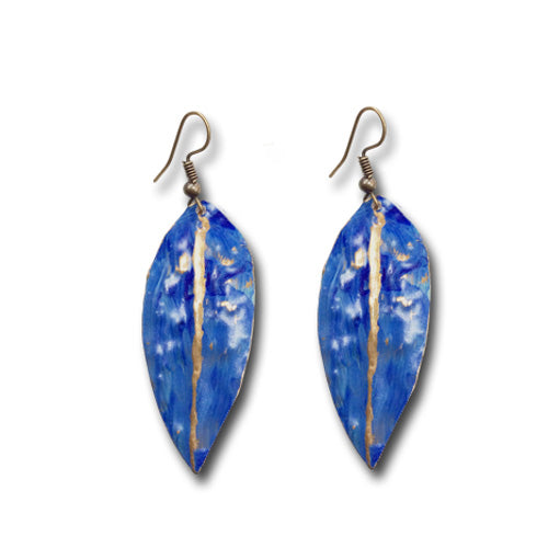 Cobalt Blue Dangle Copper Earrings