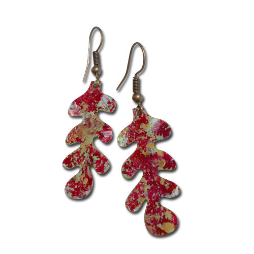 Red Olive Dangle Earrings