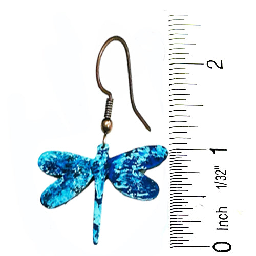 Blue and Yellow dragonflies dangle Earrings