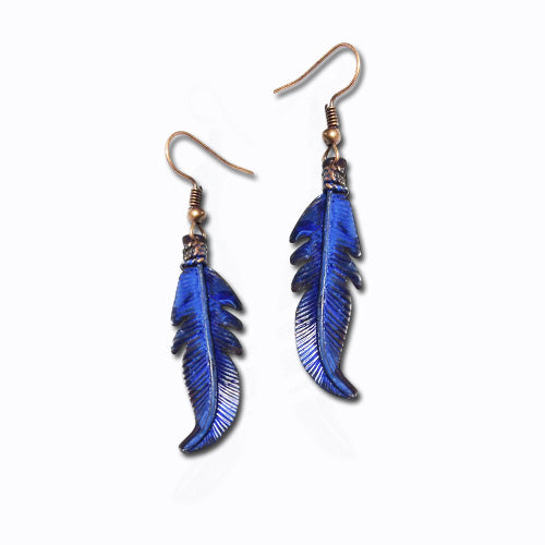 Feather Turquoise dangle earrings (Short or long)