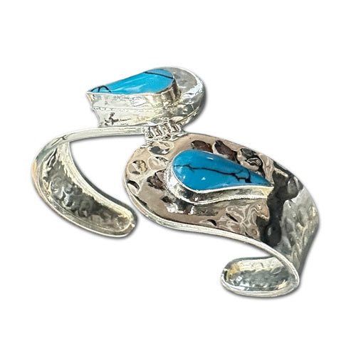 TURQUOISE Gemstone Silver Cuff.