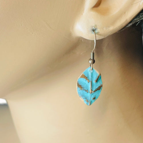 Verdigris dangle patina earrings