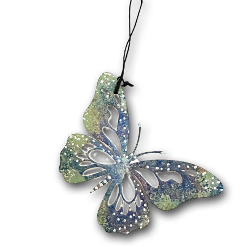 Butterfly Blue/Turquoise Copper Ornament.