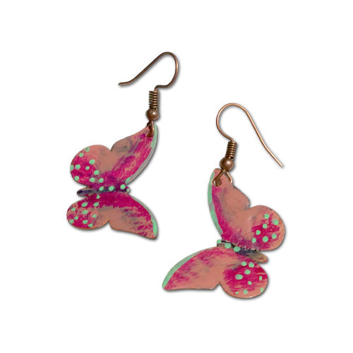 Red dangle butterfly Earrings.