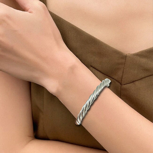Rope Cuff Casual Silver Cuff.