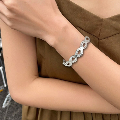 Braided delicate silver Cuff.