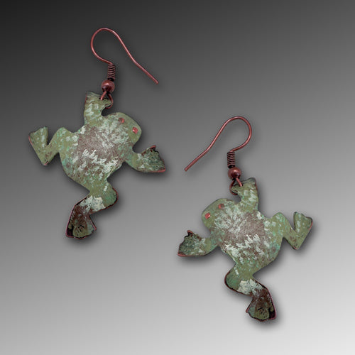 Frog Copper Dangle Earrings