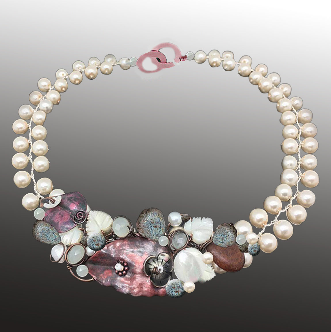 White Pearl Statement Necklace