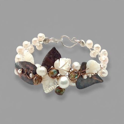 Copper Leaf freshwater Pearl Bracelet