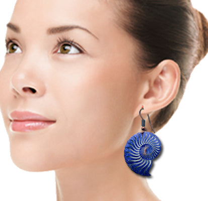 Nautilus copper earrings-Choose your color.