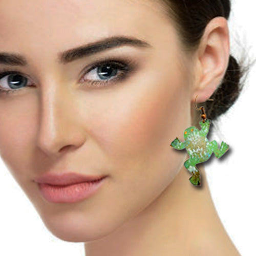 Frog Copper Dangle Earrings