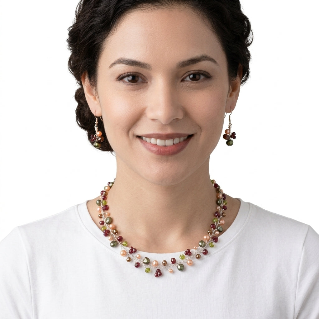 Holiday Garland Necklace & Earring Set