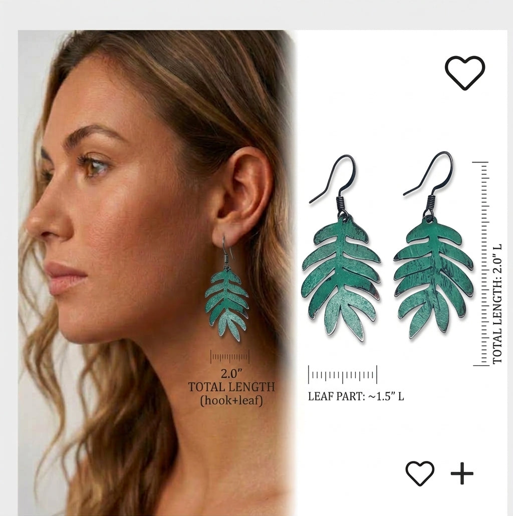 Sage Leaf Dangle earrings.