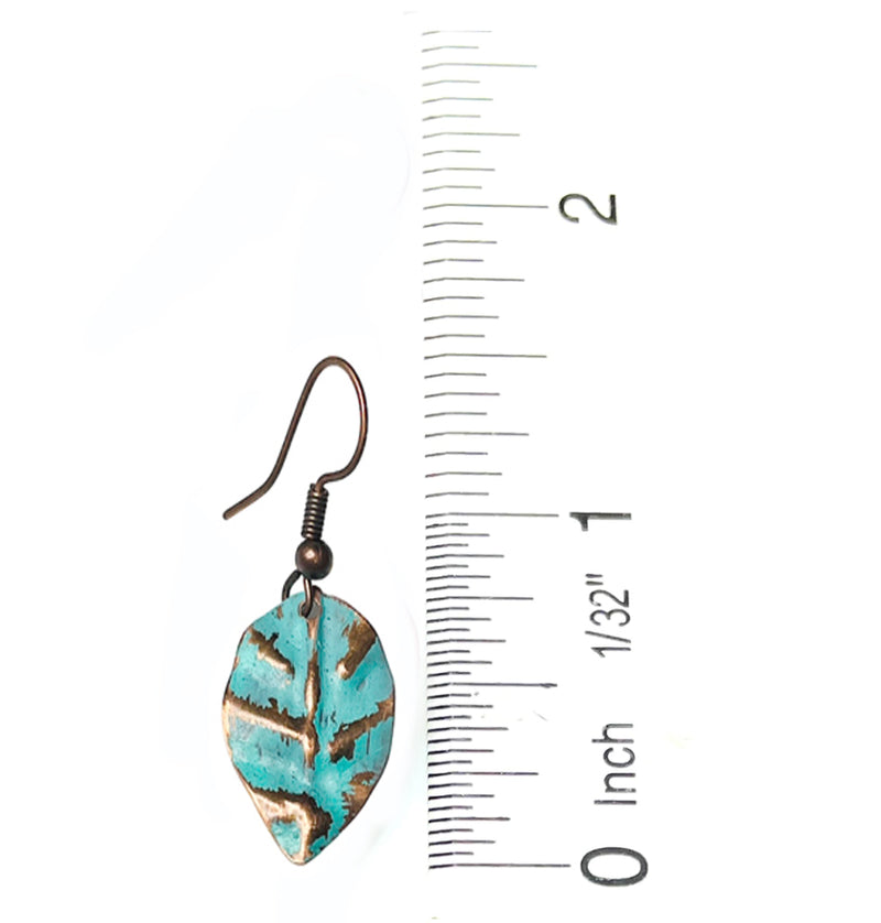 Verdigris dangle patina earrings