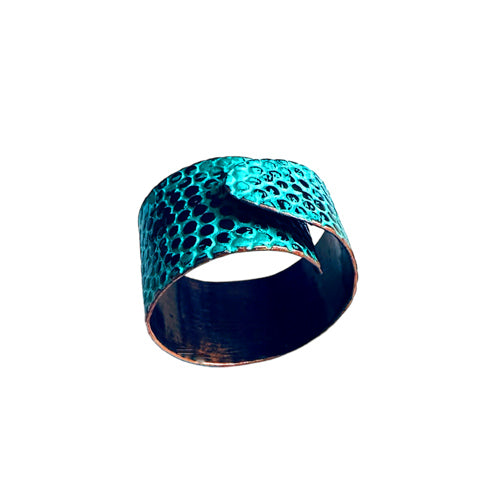 Turquoise Patina Copper Ring