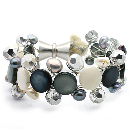 Weaving Ivory Gray  Bracelet - Nurit Niskala