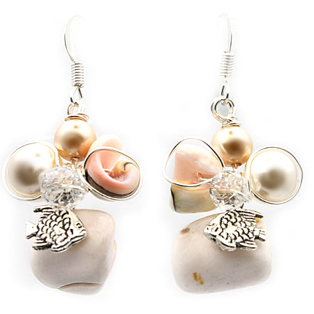 Beach Fish and Shell Earrings - Nurit Niskala