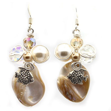 Beach Mother of Pearl Earrings - Nurit Niskala