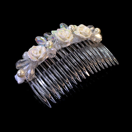 White Rose Hair Piece - Nurit Niskala