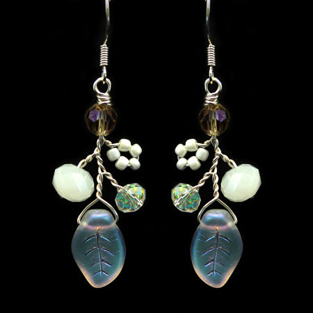 White Opal Flowers Sterling Earrings - Nurit Niskala