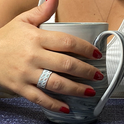 White Patina Copper Ring*