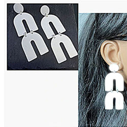 Pure White Long Statment Earrings - Nurit Niskala