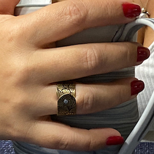 Square Rivet Brass Ring*