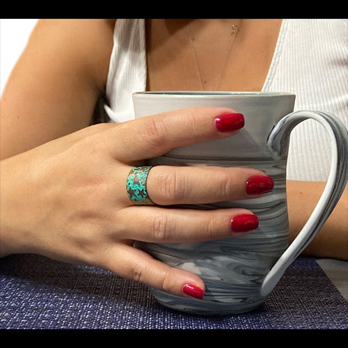 Stars Turquoise Copper Ring