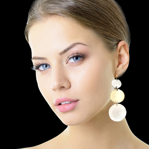 Tri-Circle Drop Earrings
