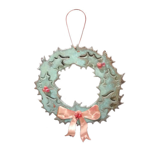 Wreath Christmas Copper Ornament