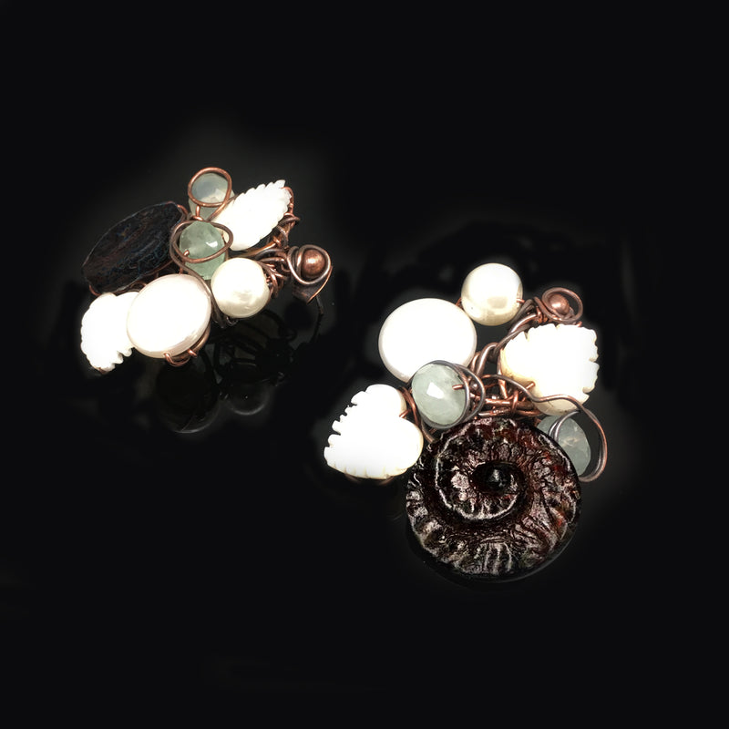 Weaving Copper Earrings - Nurit Niskala