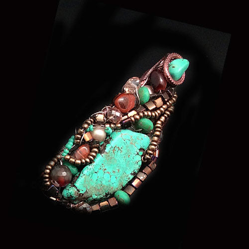 Turquoise Tiger Eye Gemstone Pendants - Nurit Niskala