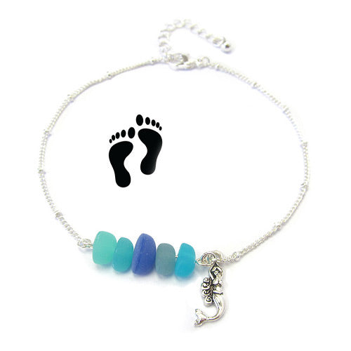 Multi Colors Mermaid Seaglass look Anklet*