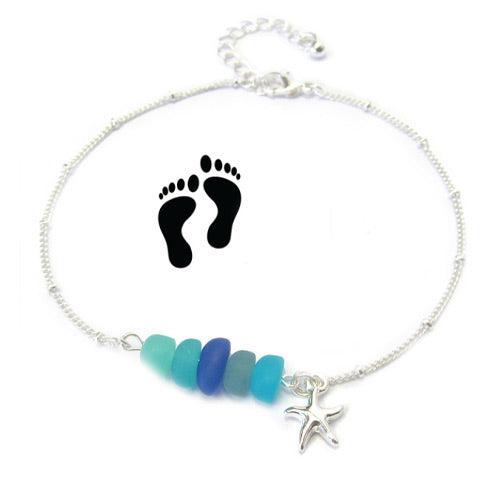 Multi Colors Starfish Seaglass look Anklet*