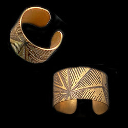 Geometric print Brass Ring