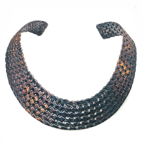 DEEP BROWN Copper Woven CHOKER