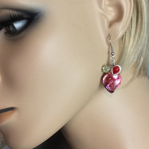 Coral and Lime Earrings - Nurit Niskala