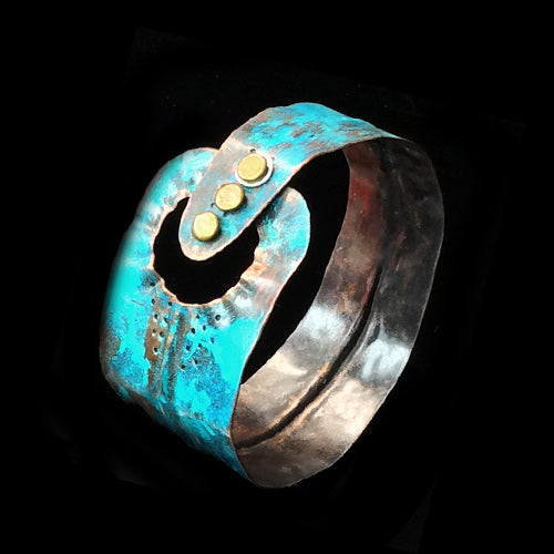 Form-Folding Turquoise Copper Cuff