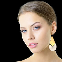 Gold-Silver Drop Earrings