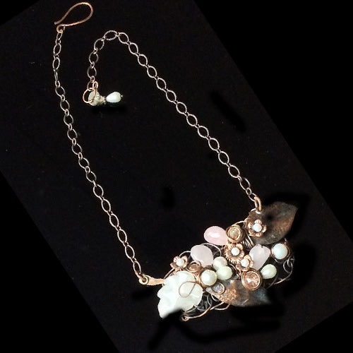 Delicate Rose Quartz Copper Necklace