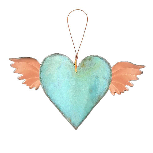 Wings Heart Copper Ornament