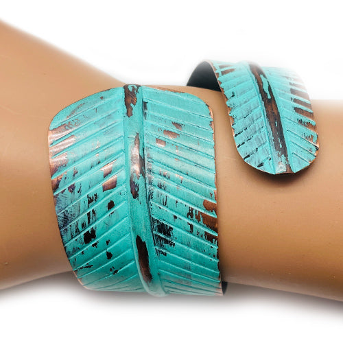Turquoise Leaf Adjustable Cuff