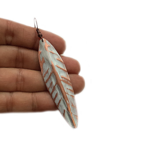 White Patina COPPER Earrings