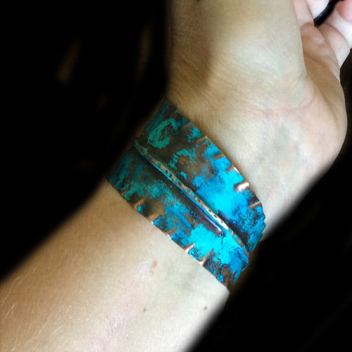 Form-folding Turquoise Copper Cuff